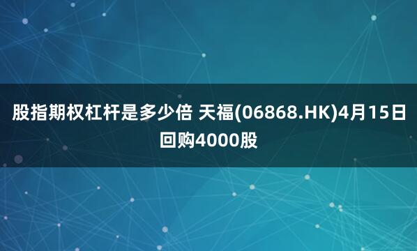 股指期权杠杆是多少倍 天福(06868.HK)4月15日回购4000股